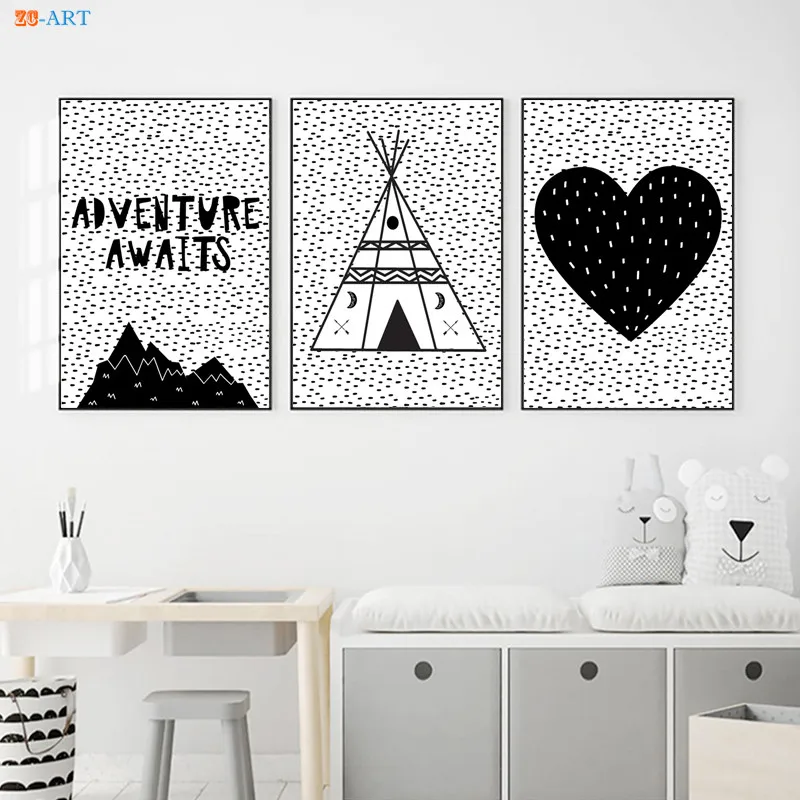 Живопись на холсте мультфильмы Черный и белый Wall Art цитаты плакат с принтом в виде