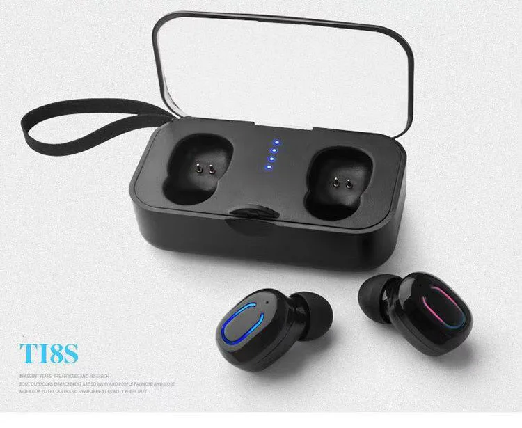 

Mini Bluetooth Headset Stealth Wireless Stereo in-ear headset with Charging Box Waterproof Gaming headset Auto Charging Power