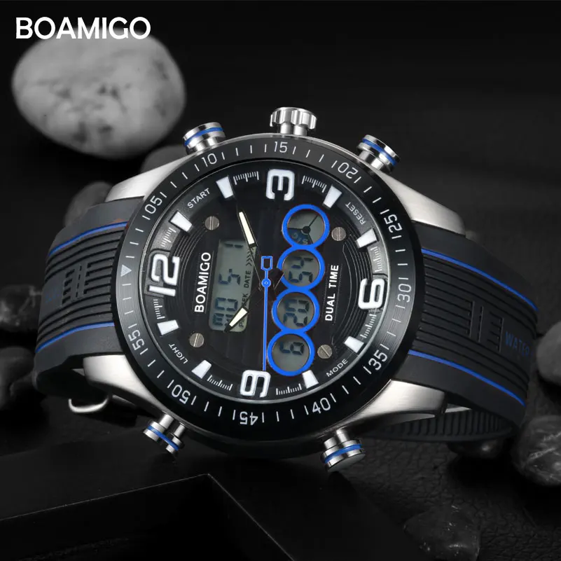 Boamigo ماركة الرجال الرياضة الساعات الأزياء الكوارتز المطاط led الرقمية المعصم مقاومة للماء relogio masculino reloj hombre Boamigo ماركة الرجال الرياضة الساعات الأزياء الكوارتز المطاط led الرقمية المعصم مقاومة للماء relogio masculino reloj hombre