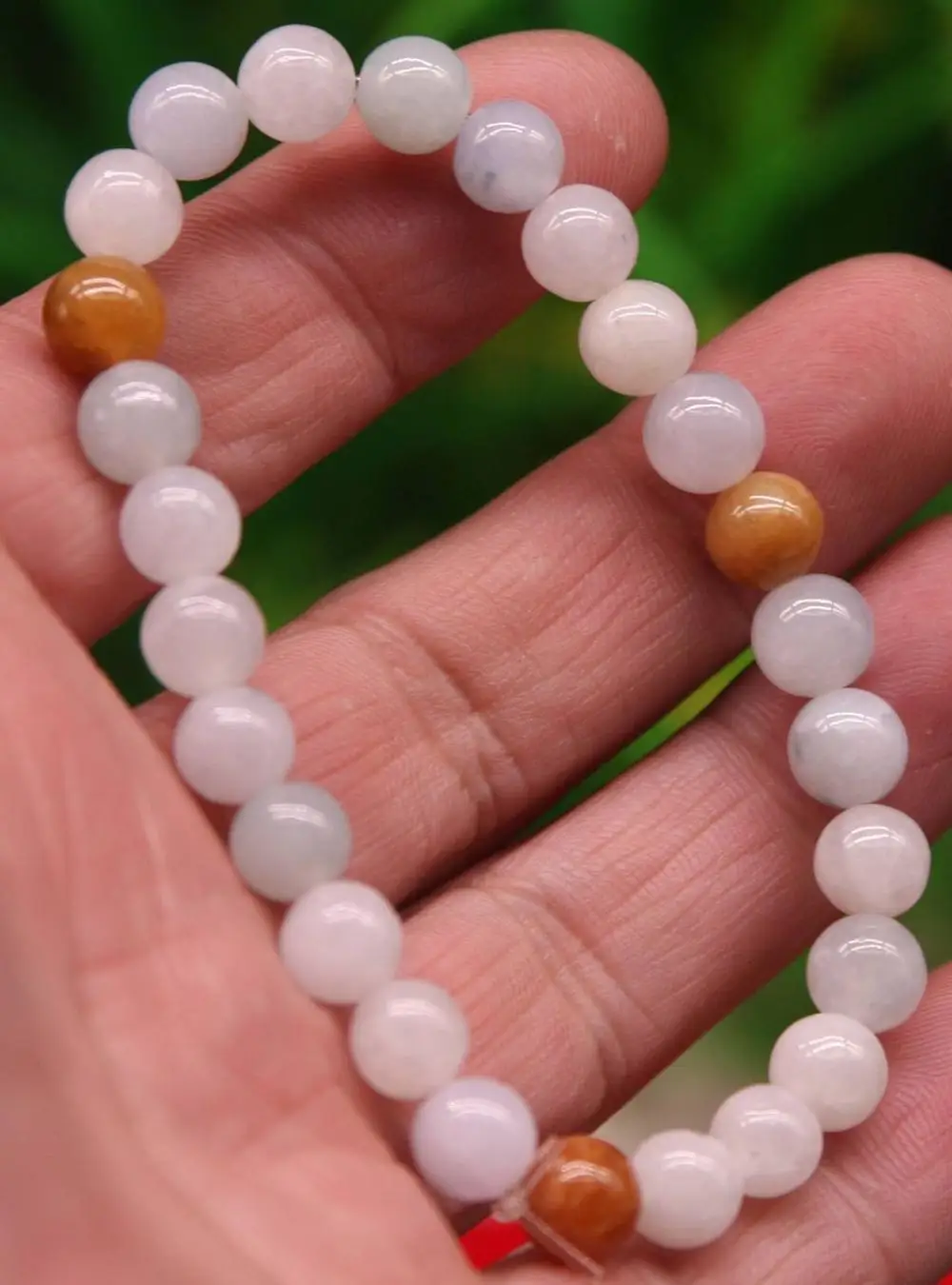 

Certified 2 Color 100% Natural A ite 8 mm bead bangle bracelet 3273 stone