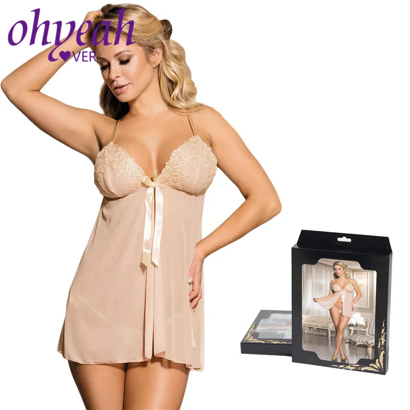 Ohyeahlover женская ночная рубашка, женская ночная одежда, сексуальная пижама размера плюс, ночная сорочка, Подарочная коробка, R80409