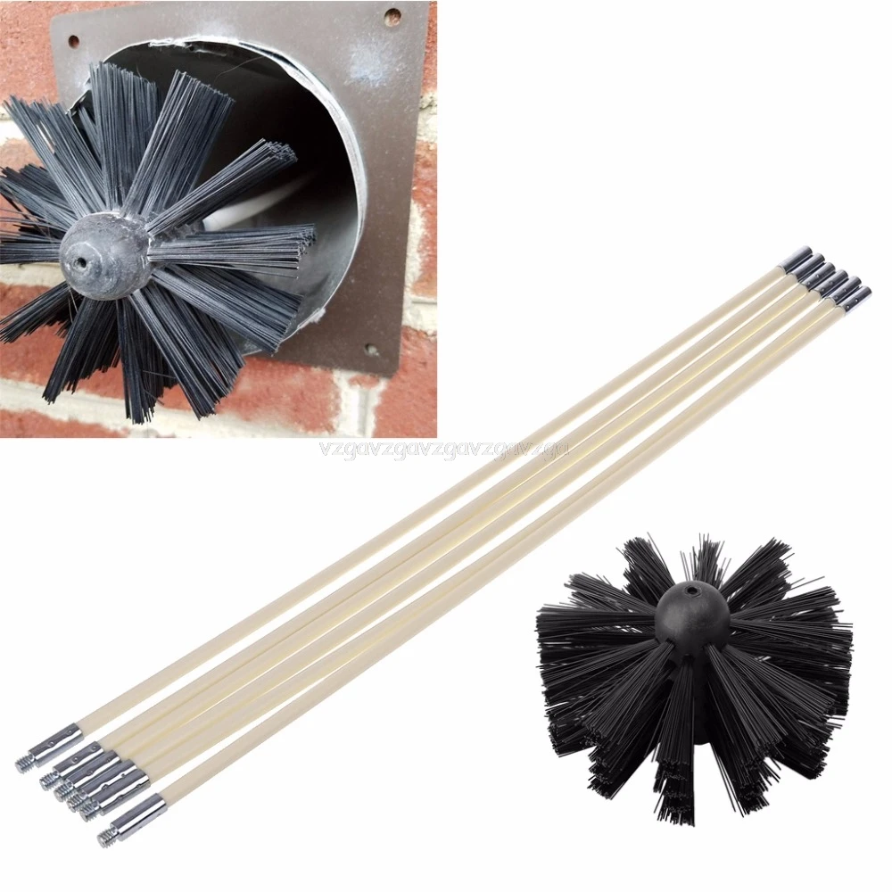 

Nylon Brush With 6pcs Long Handle Flexible Pipe Rods For Chimney Kettle House Cleaner Cleaning Tool Kit J15 19 dropship