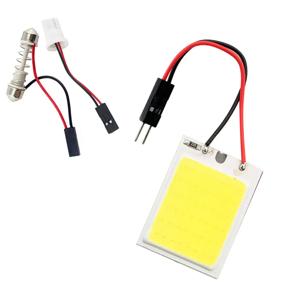 

50Pcs/lot COB 24SMD T10 Light Sourcing Panel Lamp Festoon Adapters 24 LED 12V DC Dome Light/Door Bulb Car Vehicle signal lamps