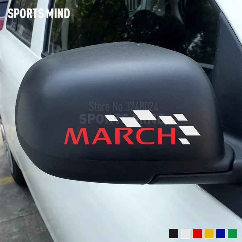 1 пара автомобильные зеркальные наклейки заднего вида для Nissan March K12 K13 Nismo