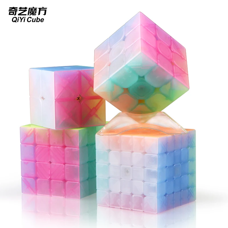 

QIYI Jelly Cube Lovely 9 Styles 2X2x2 3x3x3 4x4x4 Speed Toy Cube Educational For Gifts Colorful Cubo Puzzle Neo Pyramid For Kids