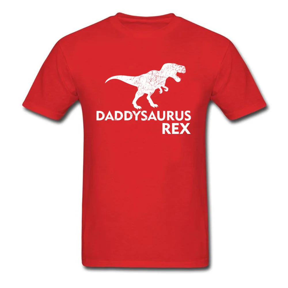 Mens Daddysaurus Rex Shirt_red