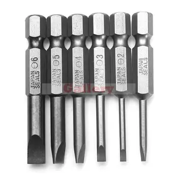 

3 Lot 6pcs 50mm 2.0-6 0 Mm Flat Head Slotted Tip Bits 6 Screwdriver