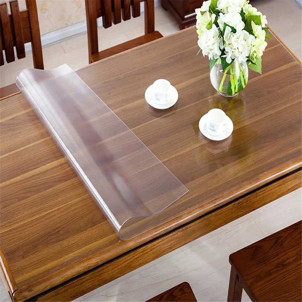 Modern Pvc Transparent Kitchen Table Cover Waterproof Oil Cloth Soft Glass Tablecloth 1.5 Mm Ship By Roll 40