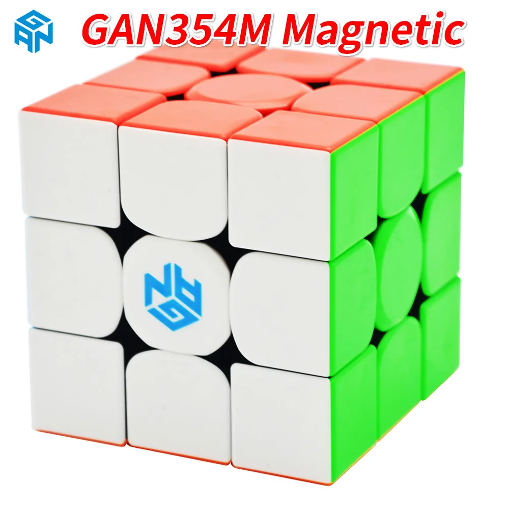 Beste GAN 354 M 3x3x3 Magico Cubes Stickerloze Met Magnetische Gan 354 M Puzzel Speed Cube Voor WCA Professionele Cubo Magico Gan354M Speelgoed