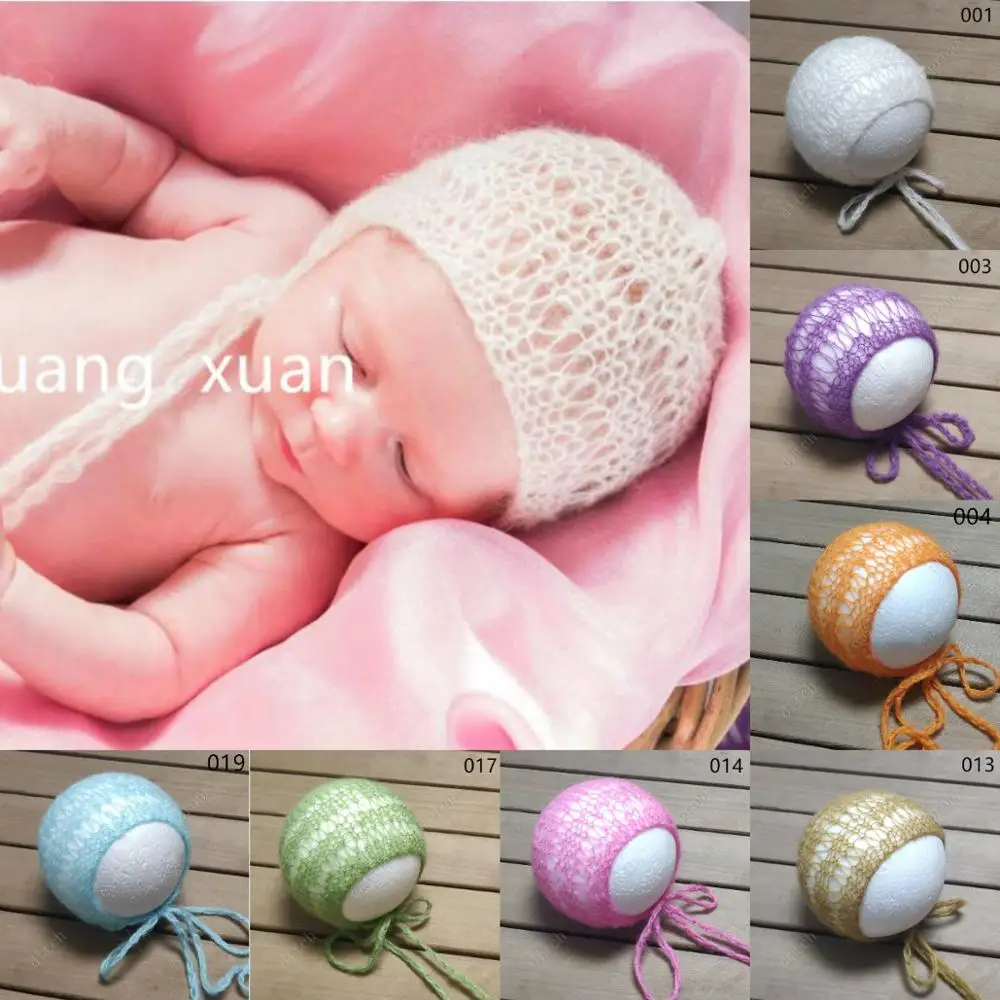 Новорожденный реквизит для фотосъемки мохеровая шапочка ручной вязки реквизит для фотосъемки для малышей полый головной убор