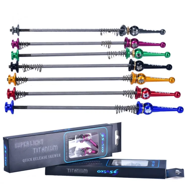 

SWTXO Titanium CNC Machined Quick Release Anti-Thief Bicycle QR Skewers Cycling MTB Road Bike Safety Wheel Lock Skewers 7 Colors
