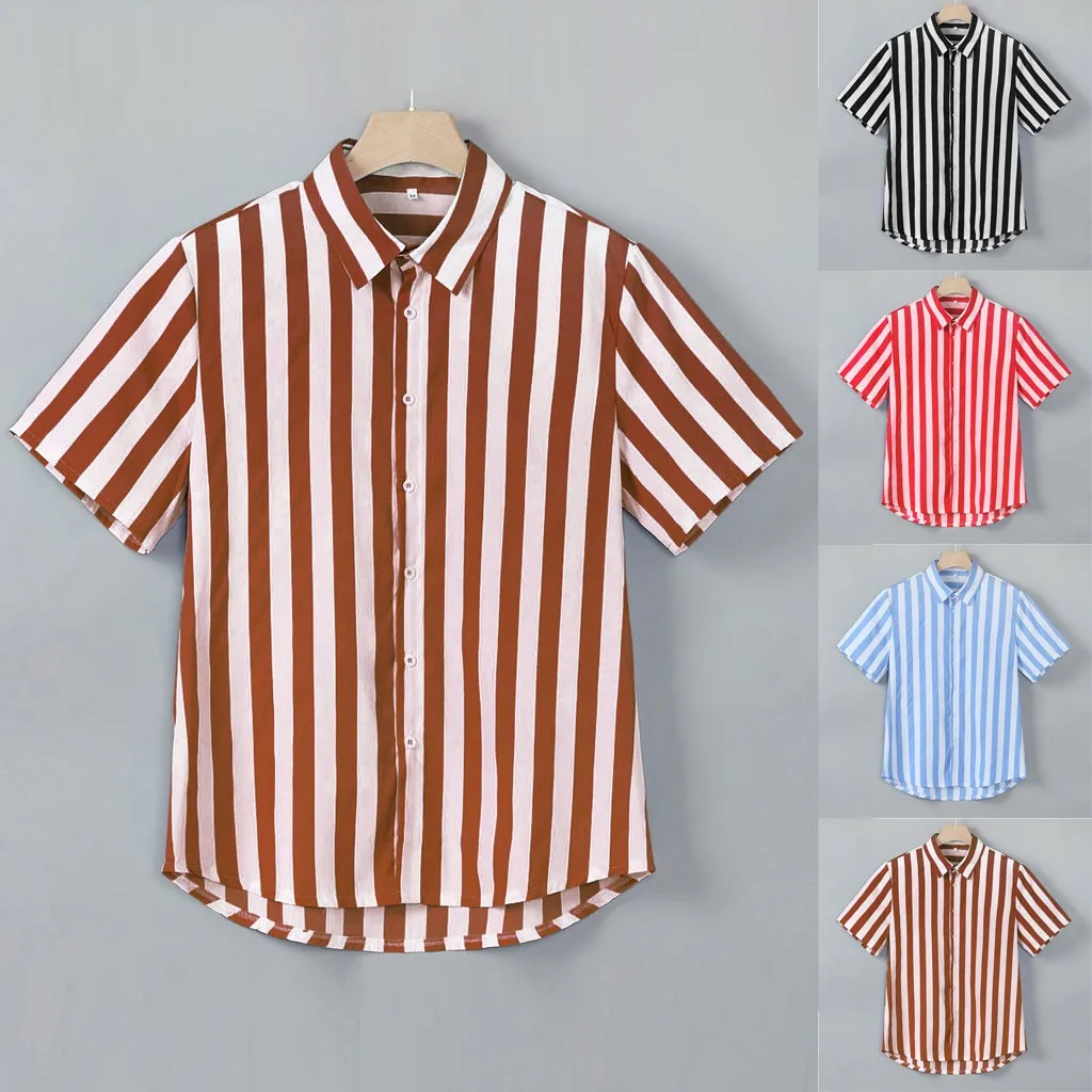 

Men's Baggy Beach Hawaiian Print Short Sleeve Button Retro Shirts Tops Support Wholesale And Dropship