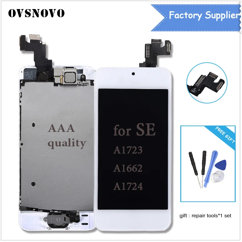 

Full Assembly LCD Display for iPhone SE Touch Digitizer Home Button Camera +Camera+Speaker for SE A1723 A1662 A1724 with tools