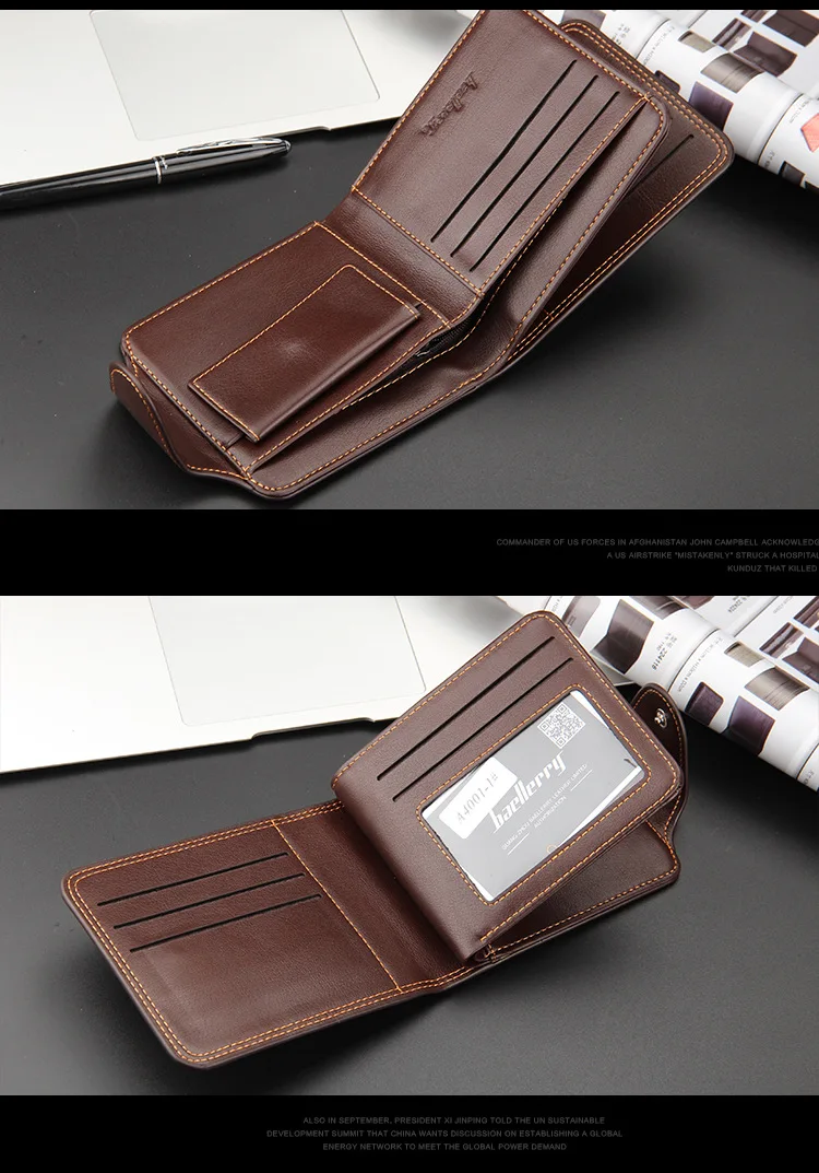 Small Men Wallets Credit Card Holders Zipper Luxury Brand Famous Handmade Leather Men Wallet Coin Pocket Male Purse Clutch Black