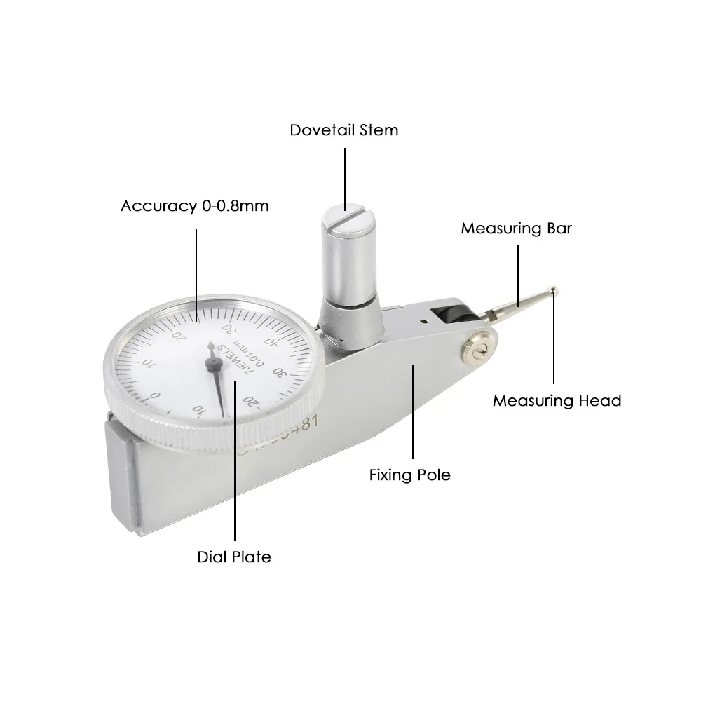 Стрелочный индикатор, измерительный прибор с вертикальным контактом, прецизионный инструмент с 7 драгоценными камнями, подшипник 0,01 мм, точный диапазон измерения