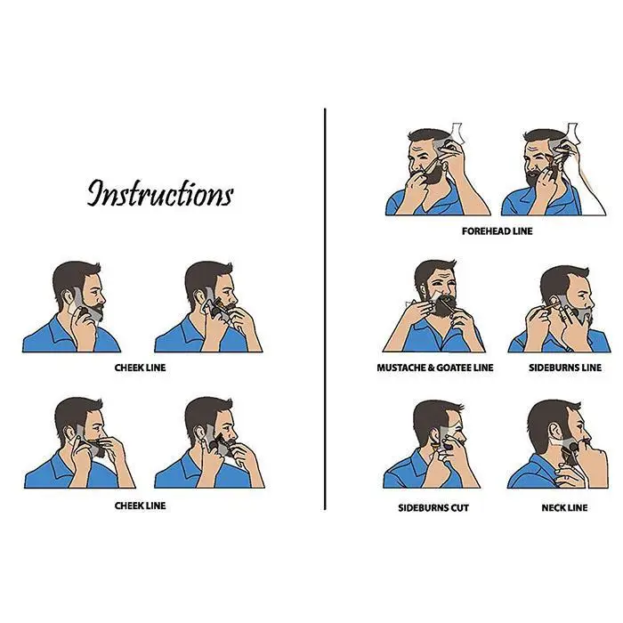 Мужская Борода формирующая линейка Стайлинг шаблон отделка гребень инструмент для бритья прозрачный