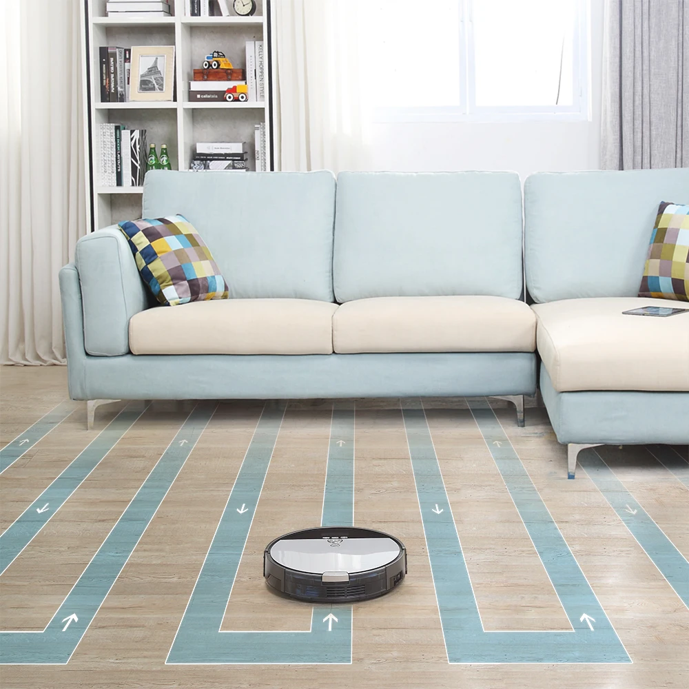 ILIFE V8s Robot Vacuum Cleaner Sweep&Wet Mop Navigation Planned Cleaning 0.75L Dustbin Adjustable Water Tank Schedule Household