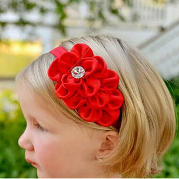 rhinestone girls headbands satin ribbon bow hair head bands headband