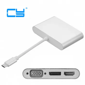 

Combo 3 in 1 USB-C USB 3.1 Type C to HDMI Digital AV & VGA & DP DisplayPort Adapter for Laptop & Notebook