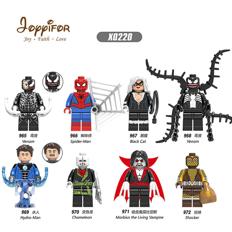 Joyyifor シングルスーパーヒーロー毒スパイダーマン吸血鬼ショッカー黒猫カメレオンフィギュアビルディングブロック子供キッズギフトおもちゃ Blocks Aliexpress