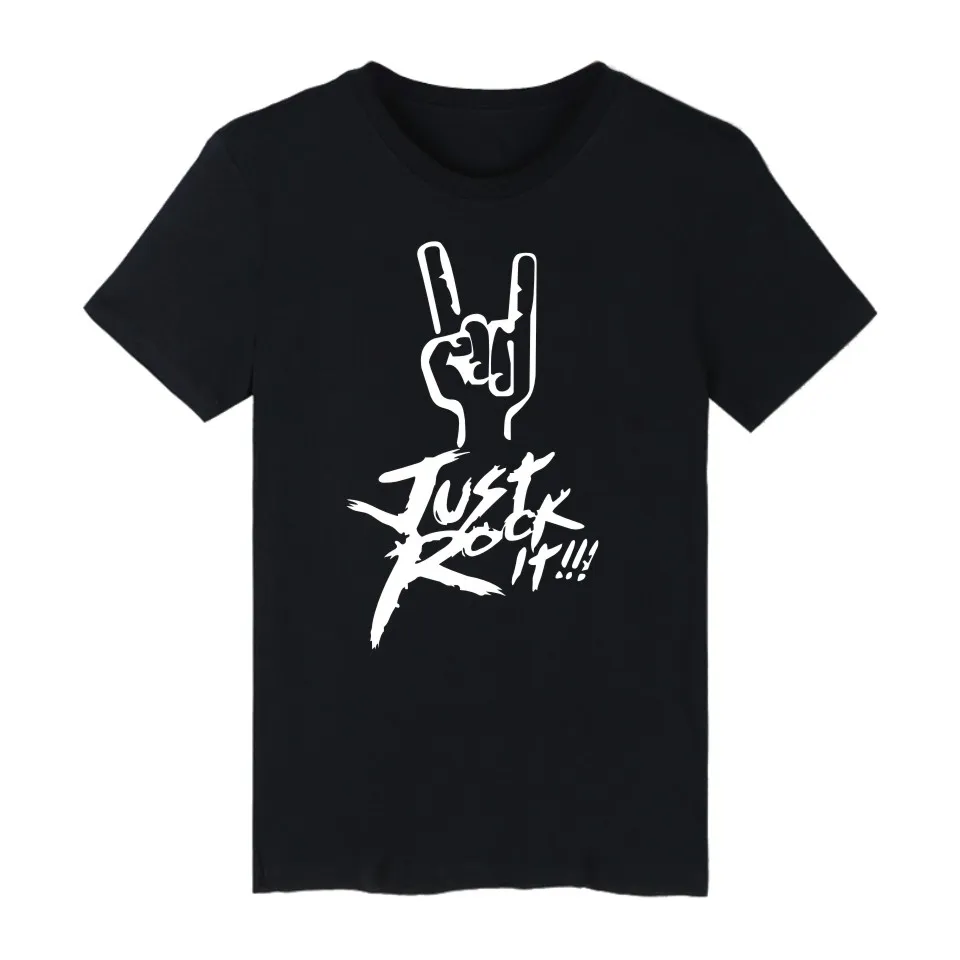 

Album Just Rock It Short Sleeve Tshirt Men Brand Summer Hip Hop Tee Shirt Men Funny Popular Band 4XL Cotton T Shirt Men O Neck