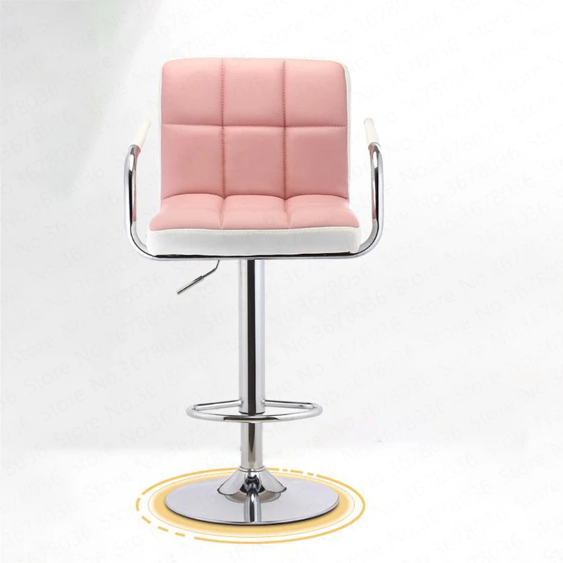Стул для дома, бара подъема поворот современный минималистский оболочка из ПУ кожи металлический стержень высокий стул спереди стол и стул