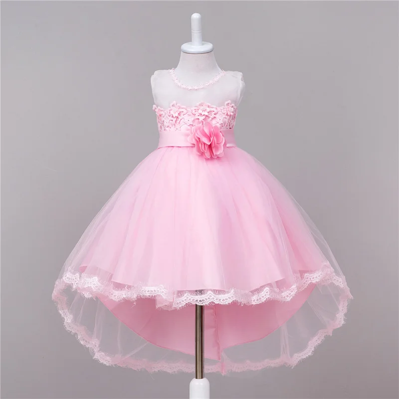 

New 2019 Summer Back Big Bow Korean Children's Flower Wedding Clothing Dress Princess Party Toddler Girls Christmas Dress GDR517