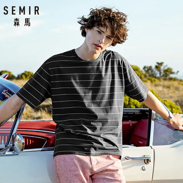 US $9.85 SEMIR T-shirt men's short-sleeved students spring new men round neck half-sleeved t-shirt loose tre