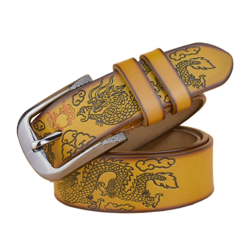 

Factory Outlet Marcas Cintos Brand Dragon Designer Belt Luxury Belt Men W Waist Strap Genuine Leather Pin Buckle Strap