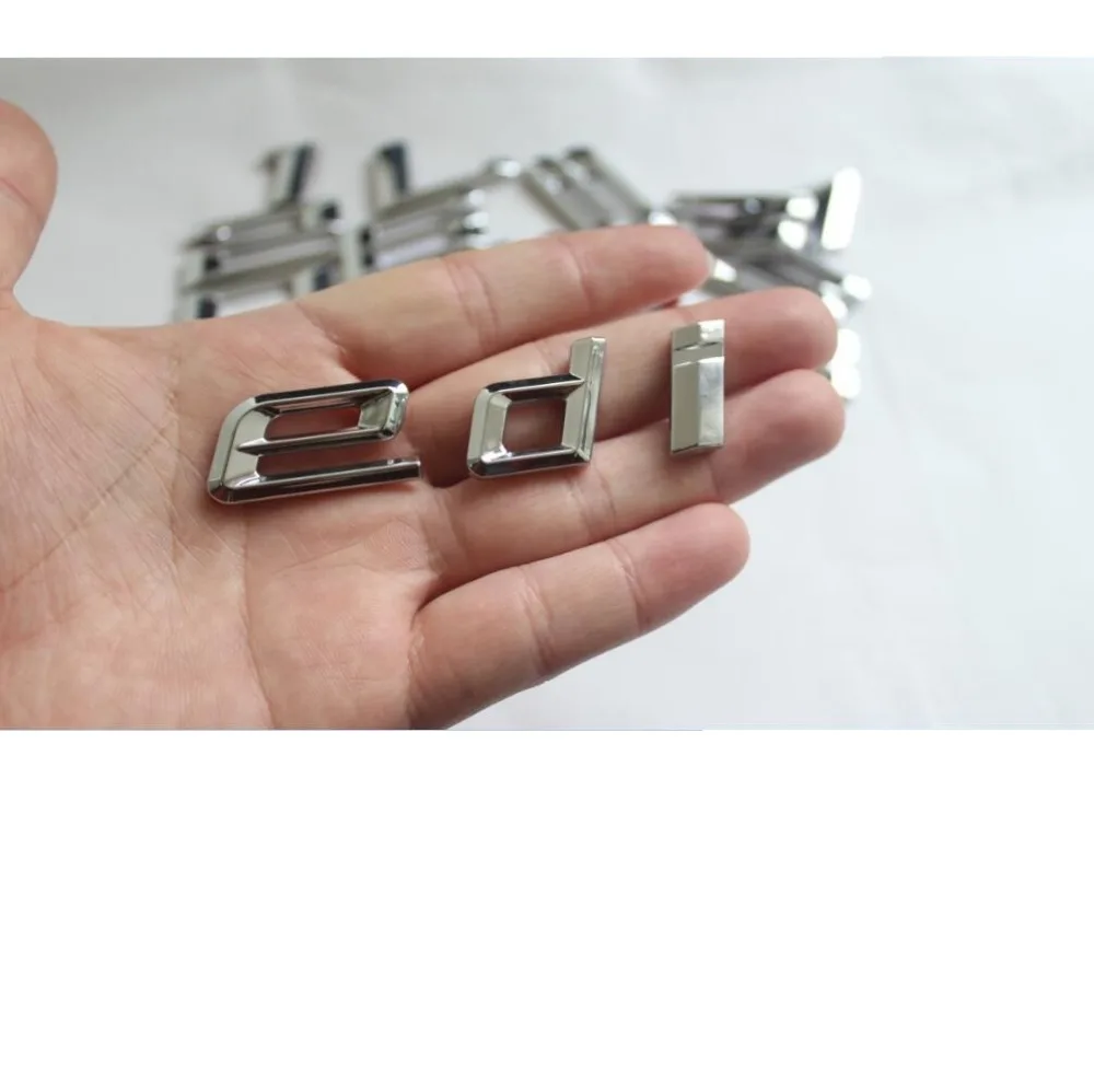 Tronco do Carro Adesivo para Bmw Cromo Brilhante Prata Número Letras Palavra Emblema Carta Decalque Série 5 525i Abs 10 Cromo brilhante prata abs número letras palavra