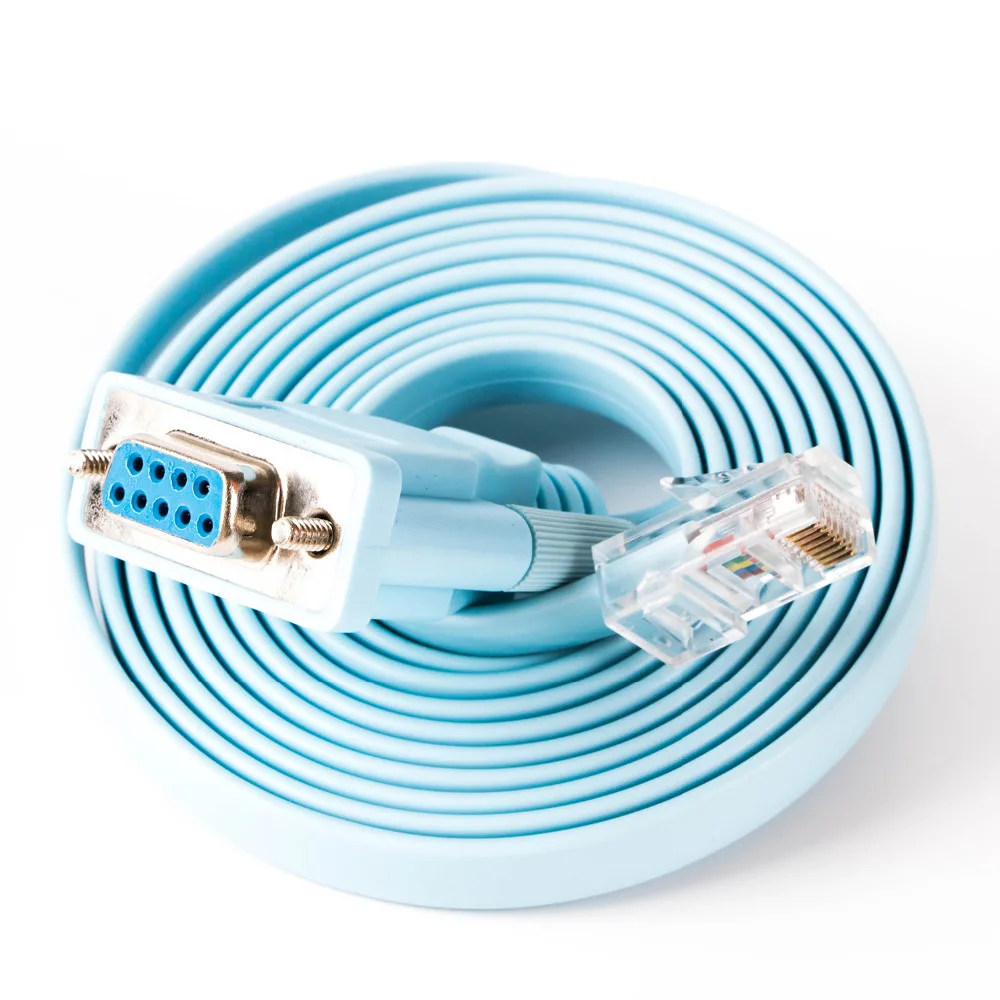RJ45 Cat5e CAT6 к RS232 DB9 консольный кабель маршрутизатора|Компьютерные кабели и разъемы|