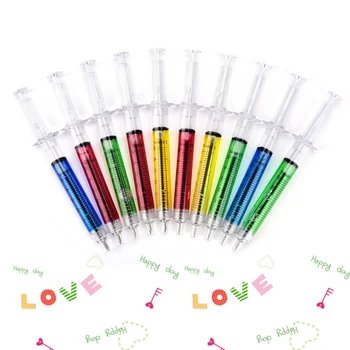 

10pcs/lot Plastic Syringe Pens Funny Kawaii Nurse Pen Gifts For Teachers School Supplies