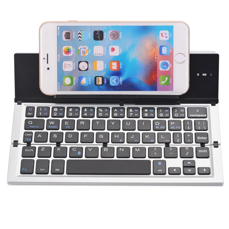 

SAGO CKM-808 Foldable Bluetooth Keyboard 58 keys BT 3.0 Metal keyboard Support one work for two deveice