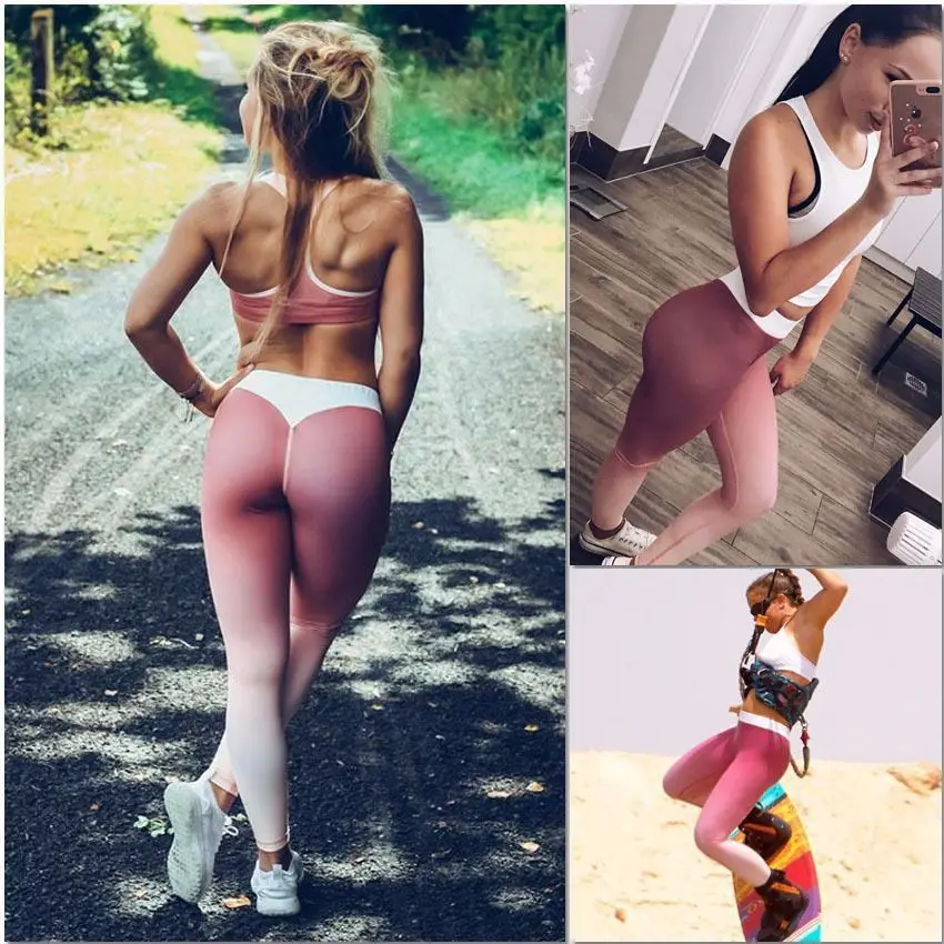 Women Yoga Sports High Waist Sport Leggings Fitness Gym Irregular Tight Patchwork Running Jogging Bodybuilding Pant