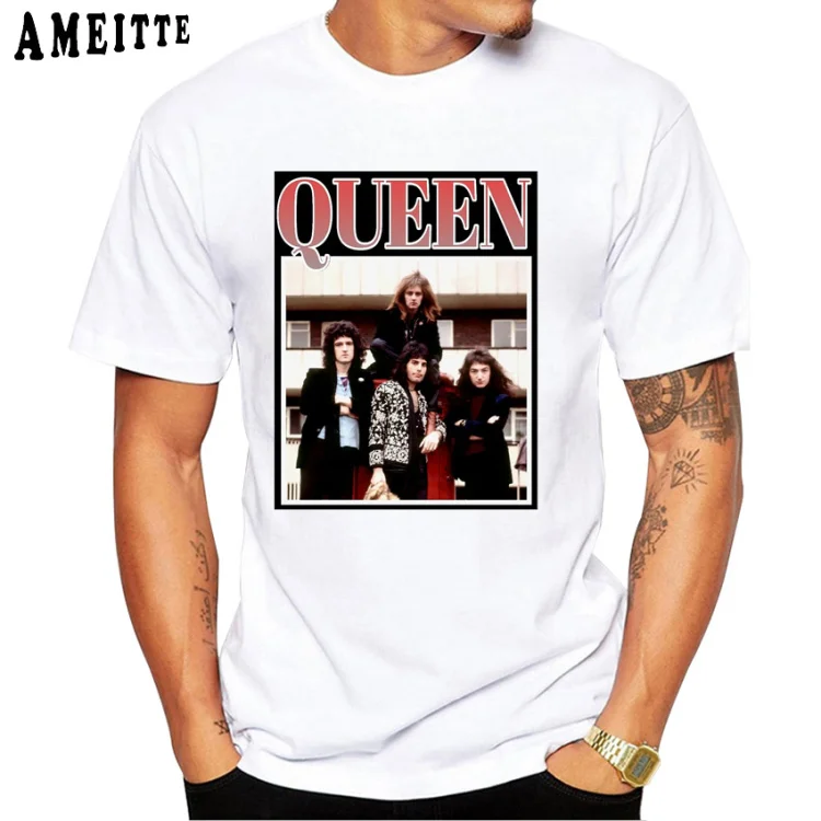 Z7583 Футболка Freddie Mercury The queen Band Art, Мужская Хип-Хоп Ретро Рок хипстерская футболка, винтажные повседневные топы для мальчиков в стиле Харадзюку, Мужские футболки в стиле панк - Цвет: Z7583