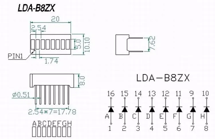 Blue Bar-Graph 8Segment LED Bar (1)