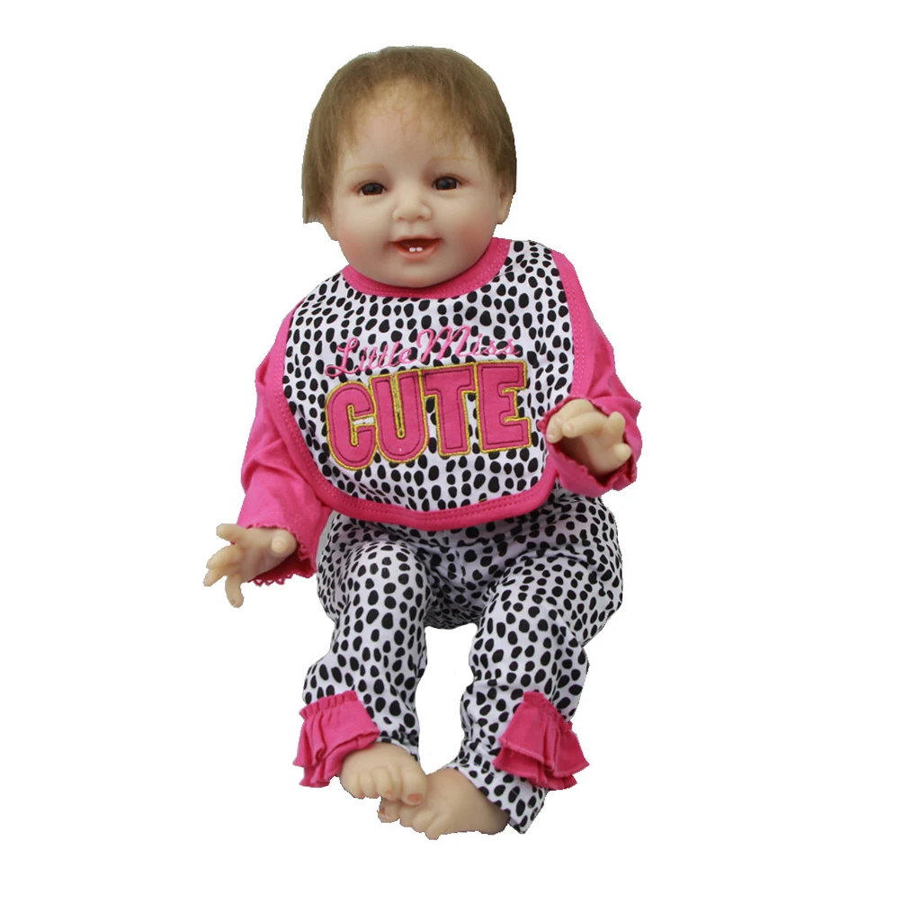 New Arivals Dotted Romper Dress Headband Clothes Set for 22''-23'' New Baby Girl Dress Up Outfit Dollfle Dolls Accessories