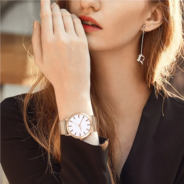 Women Fashion Luxury Leisure Set Auger Leather Stainless Steel Quartz Wrist Watc Women Fashion Luxury Leisure Set Auger Leather Stainless Steel Quartz Wrist Watc