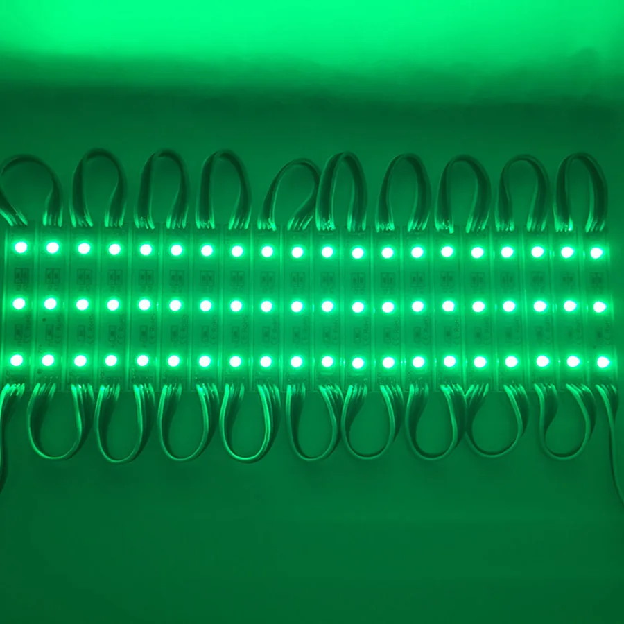 LED Module SMD 5050 3 LED DC12V Waterproof Advertisement Sign Letter Storefront Strip Lamp Modules Light Green Color (11)