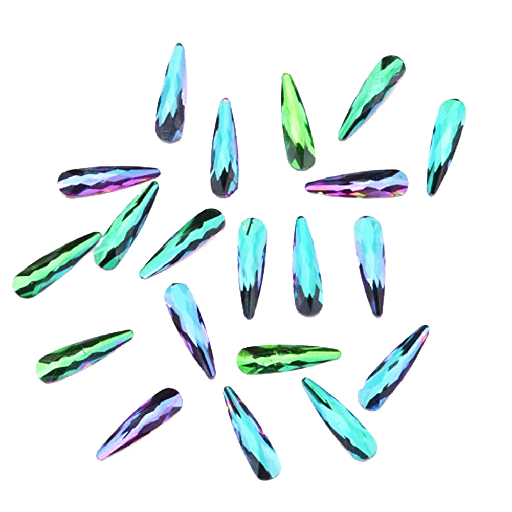 

20Pcs Nail Crystal Stickers Nail Rhinestones Flat Back Glass Blue Waterdrop For Nails Decoration Crafts Ornaments Diy Shoes Clot