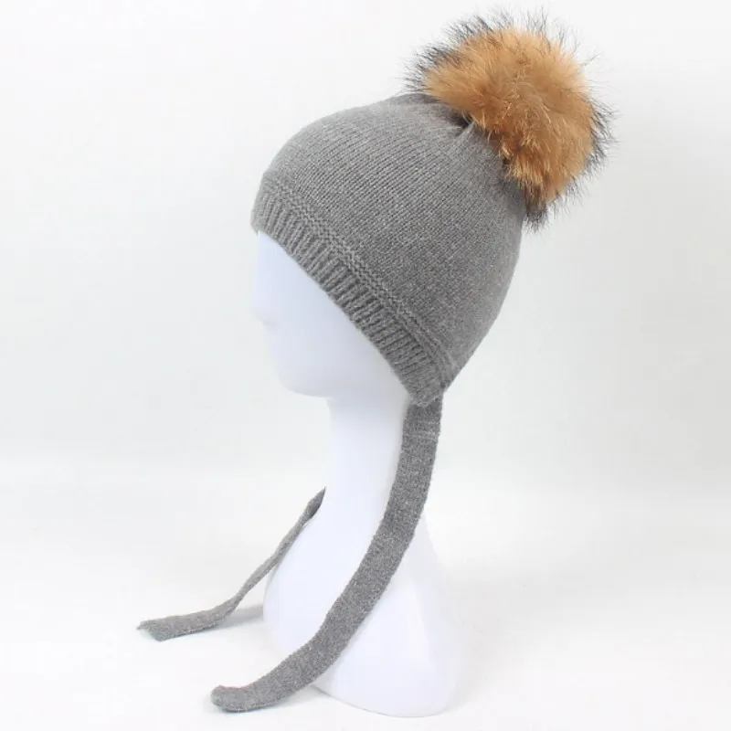 Модная одежда для детей Детская мода девочек теплая шерсть зимняя шапка с
