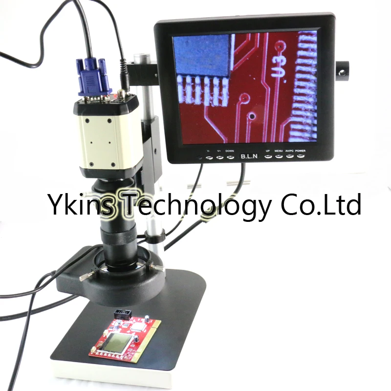 

3 in1 Digital Microscope Camera VGA USB CVBS TV outputs 56 LED ring Light 130X C mount lens for lab PCB