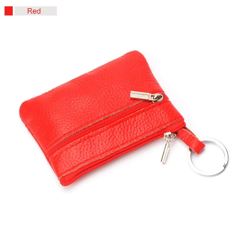 COHEART кошелек из натуральной кожи для женщин и мужчин кошелек мини-бумажник маленький настоящий кожаный кошелек-монетница с кольцом для ключей наивысшего качества - Цвет: Red