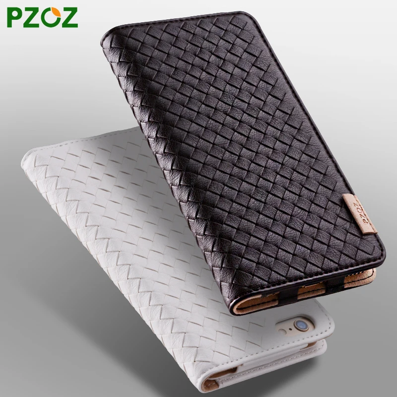 imágenes para PZOZ Para iphone 6 caso Original Para iphone 6 s plus funda de cuero sostenedor de la Ranura de Tarjeta monedero cubierta de lujo tejer bolsa de shell imágenes para PZOZ Para iphone 6 caso Original Para iphone 6 s plus funda de cuero sostenedor de la Ranura de Tarjeta monedero cubierta de lujo tejer bolsa de shell
