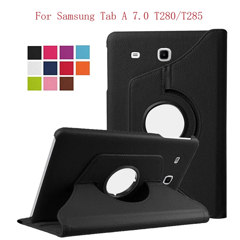 360 Degree Rotating Smart Case For Samsung Galaxy Tab A 7.0 T280 T285 Coque Funda PU Leather Flip Stand Tablet Cover | Компьютеры и