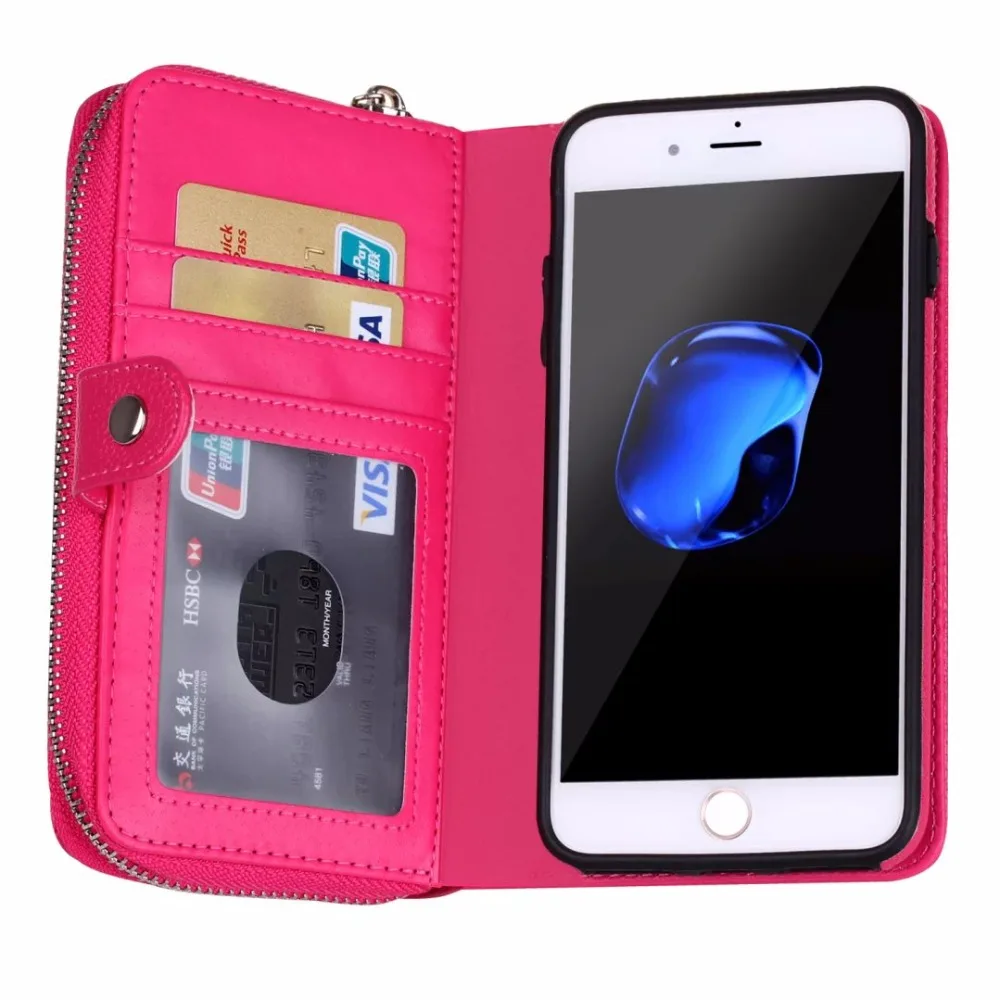 Новинка для iPhone X 8 7 6 6S 8 Plus кошелек сумка полиуретановая на молнии кошелек чехол для samsung galaxy S8 Plus S7 S6 Edge S5 Note 8 Сумочка чехол