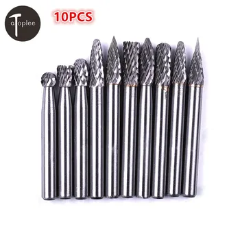 

10PCS 6mm 10 Types Shank Tungsten Carbide Burrs for Rotary Drill For Drilling Tool For Processing Metal & Non-metal