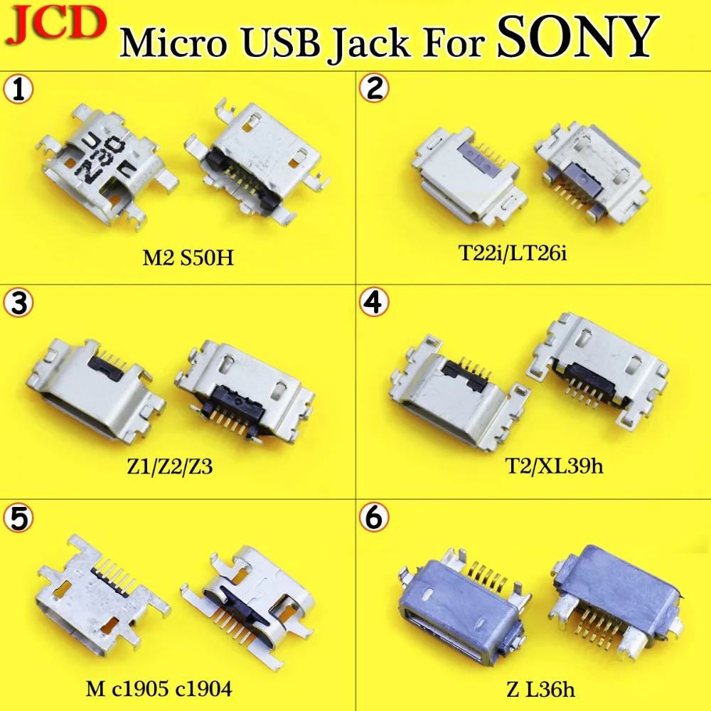 

JCD Micro USB Jack Connector Female 5 pin Charging Socket For Sony Xperia M C1904 C1905 C2004 C2005 Z Z1 L39H Z2 L50W Z3 L55T