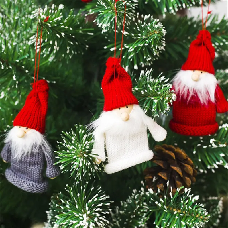 Creative New Christmas Wool Doll Red Wine Set Party Family Bar Bottle Mouth Decoration | Дом и сад