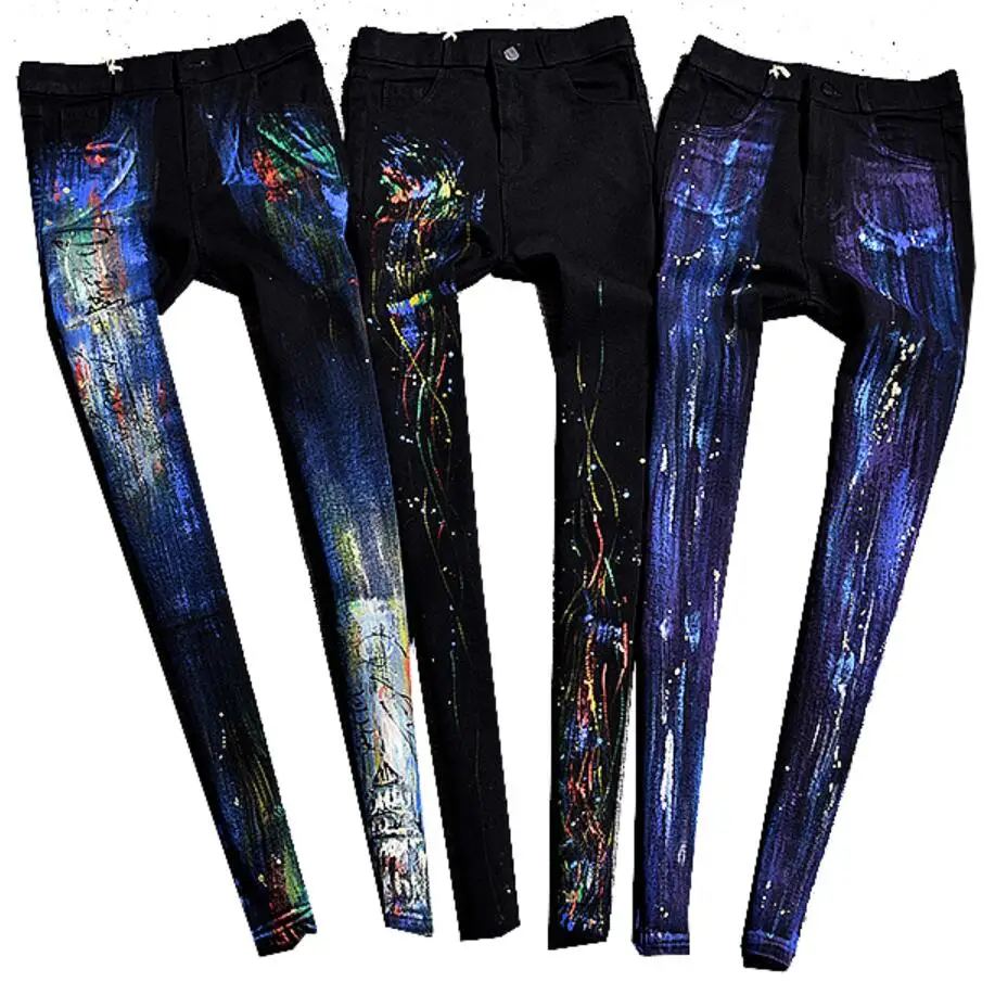 

Women plus velvet graffiti leggings lovely angel printed leggings winter pencil pants lady Elastic waist Slim Leggings